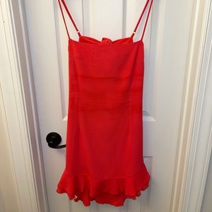 Coral pink tie back dress